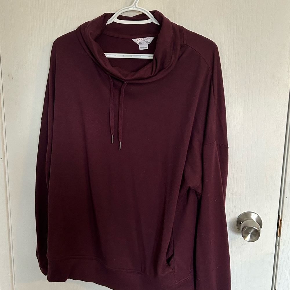 28. Danskin Women's Cowl Neck Sweater - Burgundy